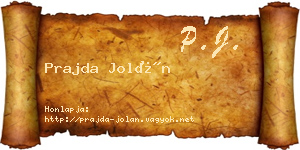 Prajda Jolán névjegykártya